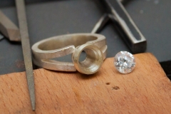 Stage 5 Tapered Collet and Split Shank Ring with Set Gem